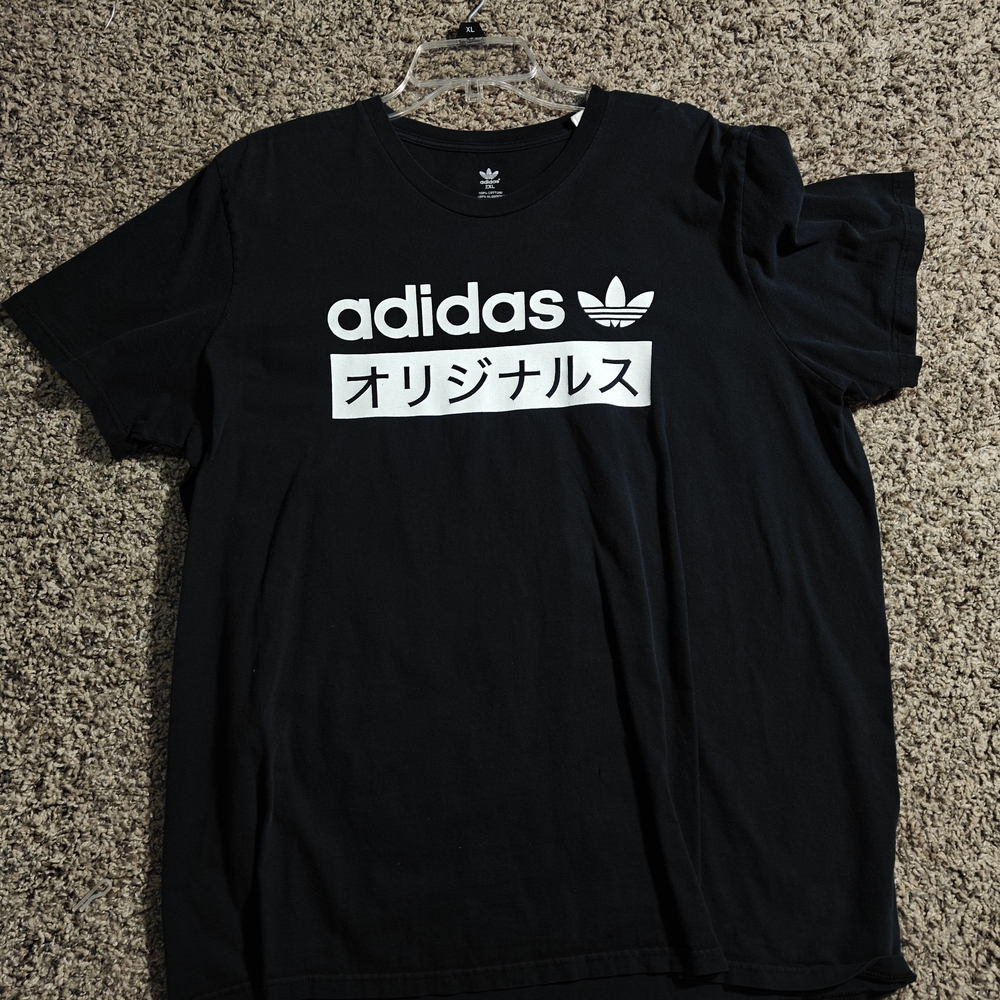 Adidas Japanese Black Graphic Men's T-Shirt Size XXL